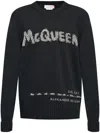 Alexander Mcqueen Pullover Girocollo Mcqueen Graffiti In Grey