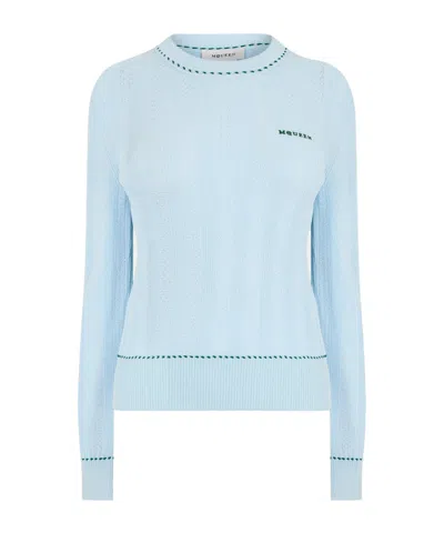 Alexander Mcqueen Crew-neck Knit Sweater In Blue