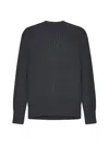 Alexander Mcqueen Ribbed Wool Sweater In Charcoal