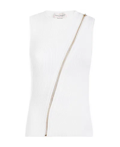 ALEXANDER MCQUEEN ALEXANDER MCQUEEN CREWNECK SLEEVELESS KNITTED TOP