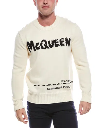Alexander Mcqueen Crewneck Sweater In White