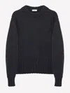 Alexander Mcqueen Melange Dark Grey Stretch Wool Blend Sweater In Grey