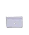 Alexander Mcqueen Croc-effect Skull-stud Cardholder In Purple
