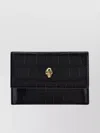 ALEXANDER MCQUEEN CROC LEATHER COIN COMPARTMENT WALLET