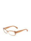 Alexander Mcqueen Croc-effect Rectangle-frame Glasses In Brown