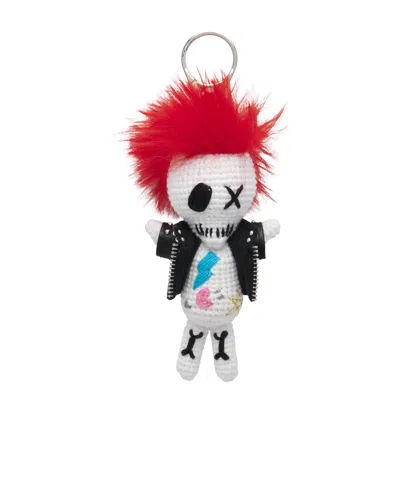 Alexander Mcqueen Crochet Doll Bag Charm In Multi