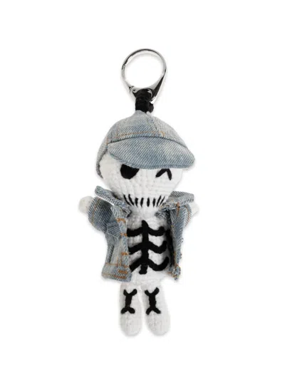 Alexander Mcqueen Crochet Skeleton Bag Charm In Multi