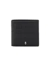 Alexander Mcqueen Croco-effect Skull Cardholder In Black