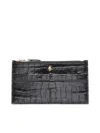 Alexander Mcqueen Skull Embossed Zipped Wallet In Black