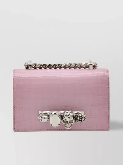 Alexander Mcqueen Crocodile Chain Strap Shoulder Bag Embellished