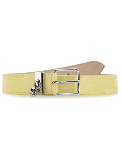 ALEXANDER MCQUEEN CROCODILE-EFFECT LEATHER BELT