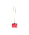 Alexander Mcqueen Crocodile-effect Leather Chain Cardholder In Red