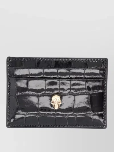 Alexander Mcqueen Crocodile Effect Leather Purse And Cardholder