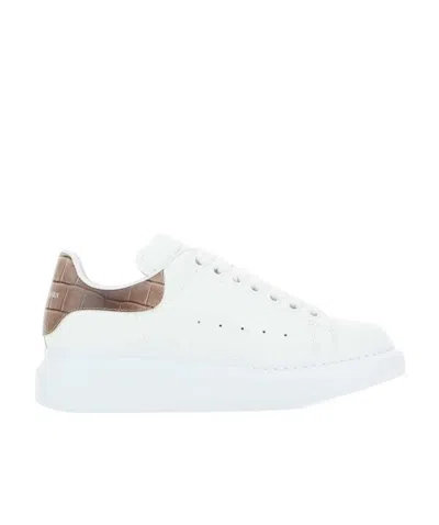 Alexander Mcqueen Crocodile-effect Low-top Sneakers In White