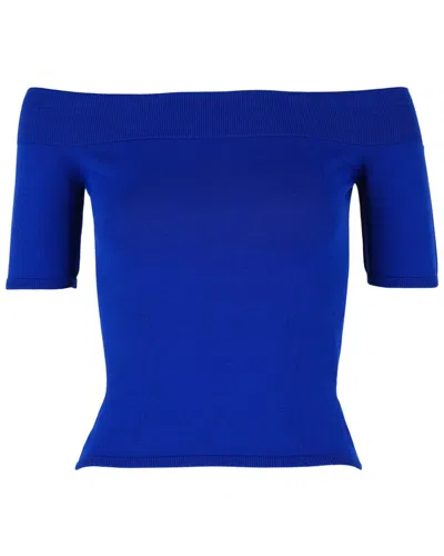 Alexander Mcqueen Crop Top In Blue
