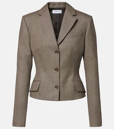 Alexander Mcqueen Cropped Blazer In Gray