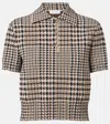 Alexander Mcqueen Cropped Checked Polo Sweater In Multicoloured