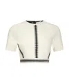 Alexander Mcqueen Cropped Contrast-trim Top In White