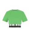 Alexander Mcqueen Cropped Cut-out T-shirt In Green