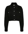 Alexander Mcqueen Cropped Denim Jacket In Black