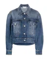 Alexander Mcqueen Cropped Denim Jacket In Blue