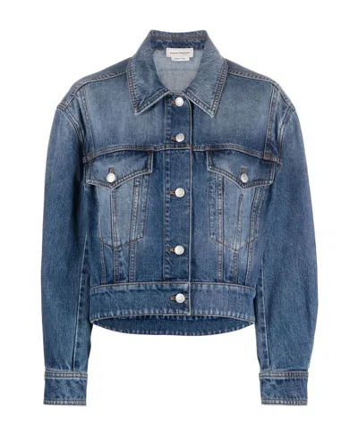 ALEXANDER MCQUEEN ALEXANDER MCQUEEN CROPPED DENIM JACKET