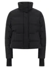 Alexander Mcqueen Cropped Down Jacket Puffer Jackets Black In Black