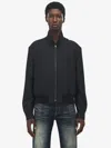 Alexander Mcqueen Cropped Harrington Jacket In Black