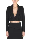 Alexander Mcqueen Cropped Tailored Jacket In Black