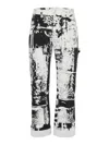 Alexander Mcqueen Cropped Jeans With Print In Blanco