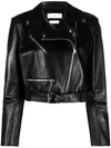 Alexander Mcqueen Cropped Leather Biker Jacket