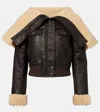 Alexander Mcqueen Cropped Shearling-trimmed Leather Jacket