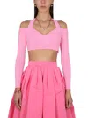 Alexander Mcqueen Alexander Mc Queen Pink Knitted Short Top In Purple