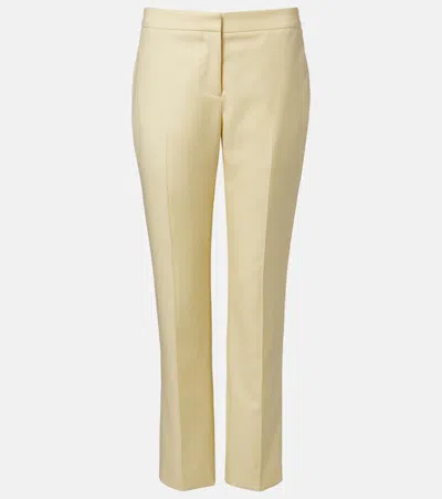 Alexander Mcqueen Cropped Straight Pants In Yellow