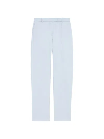 Alexander Mcqueen Cropped Tailored Trousers In Blue