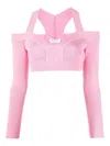 Alexander Mcqueen Alexander Mc Queen Pink Knitted Short Top In Pink