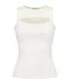 Alexander Mcqueen Slashed Knit Top In White