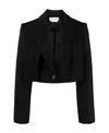 Alexander Mcqueen Cropped Wool Blazer In Black