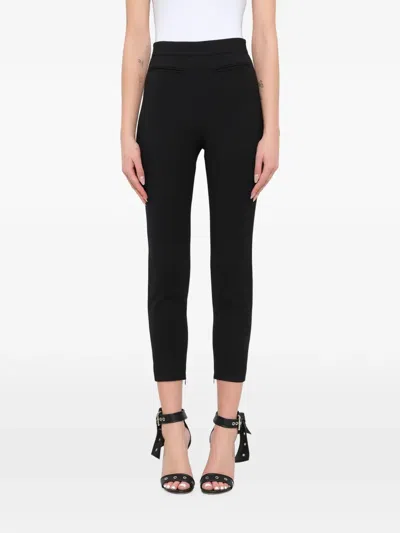 Alexander Mcqueen Cropped Zipped-hem Trousers In Black