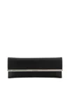 Alexander Mcqueen Cross B-long Black Lambskin Clutch In Black