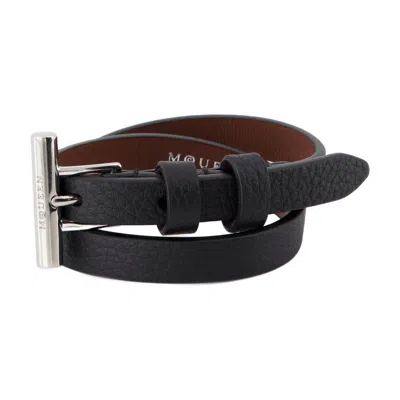 Alexander Mcqueen Cross-bar Bracelet In Black