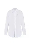 Alexander Mcqueen Classic Tailored Poplin Shirt For Men In Bianco