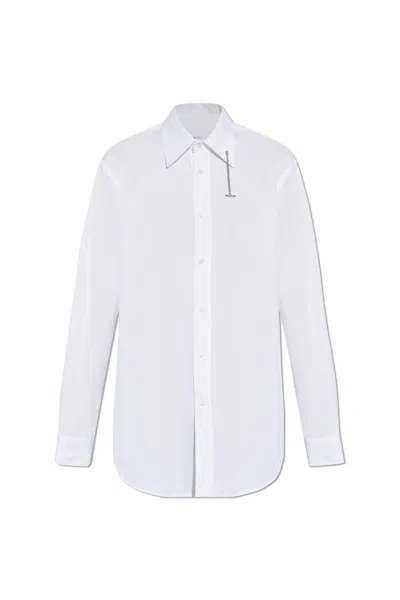 Alexander Mcqueen Cross-bar Chain Shirt In White