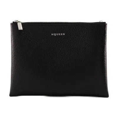 Alexander Mcqueen Cross Bar Clutch In Black