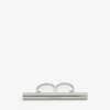 Alexander Mcqueen Cross-bar Double Ring In Palladium