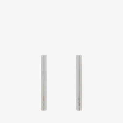 Alexander Mcqueen Cross-bar Earrings In Palladium