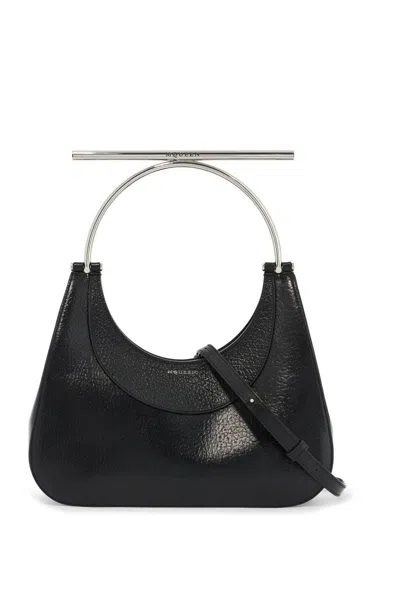 Alexander Mcqueen Mcqueen T-bar Crossbar Leather Handbag In Black