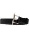 Alexander Mcqueen Twin Skull Leather Belt In Schwarz