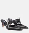 Alexander Mcqueen Embellished Leather Mules In Black