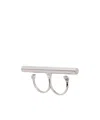 Alexander Mcqueen Cross-bar Ring In Silver
